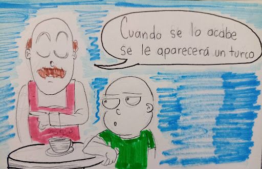 Cómic panel: El turco